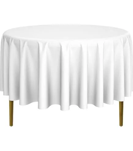 5' round white linen 90