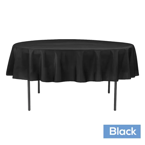 5' round black linen 90