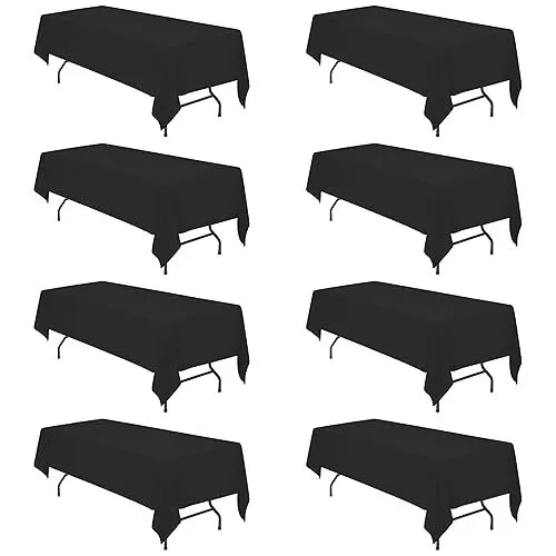 8' banquet black linen 60x126