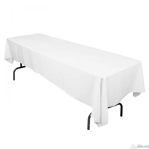8' banquet white linen 60x126