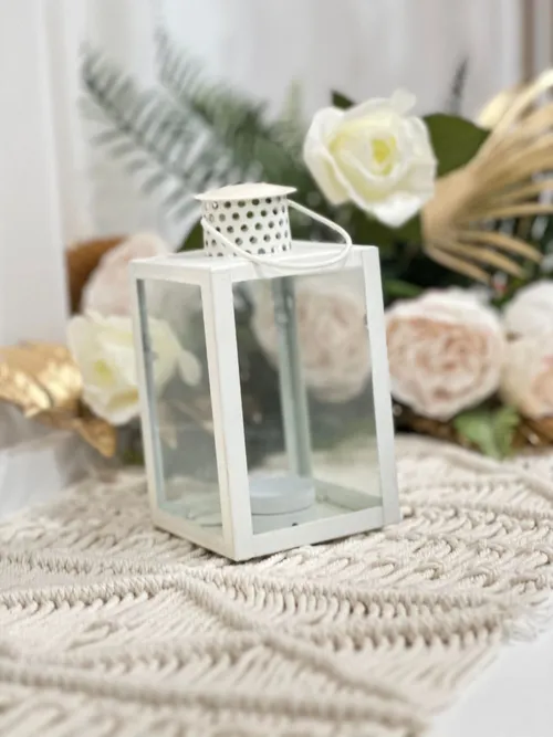 16.5cm Medium Metal Lantern Circle Holes