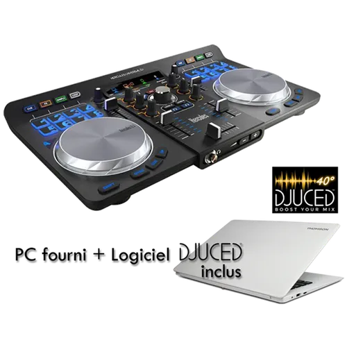 Contrôleur Hercules Universal DJ + PC Thomson (Logiciel DJUCED® Inclus)
