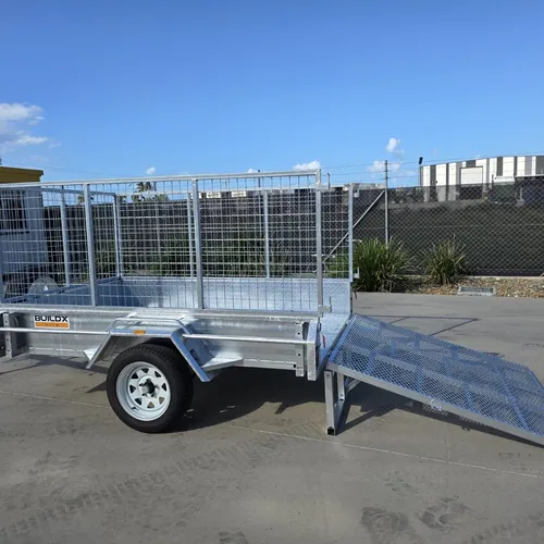 8 x 5 Box Tilt Trailer - cage and ramp