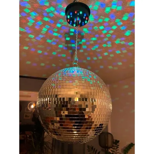 Discokugel / Diskokugel 30cm Durchmesser mit LED und Motor