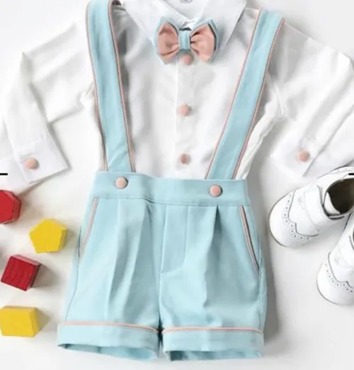 Mint and Blush short suspender