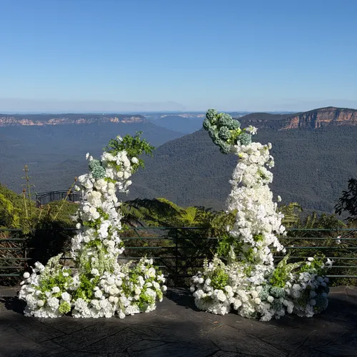 Botanical White & Green Flower Arch Backdrop