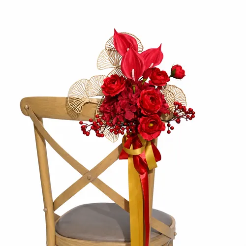 Crimson Bloom Chair Floral