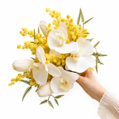 Sunlit Mimosa Orchid Bridal Bouquet