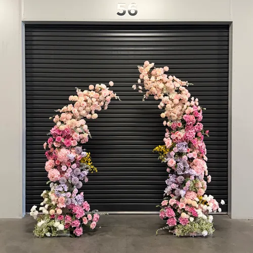 Purple & Pink Flower Arch Backdrop