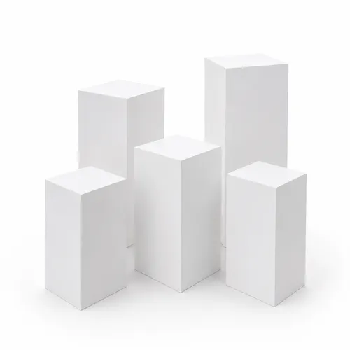 White Square Metal Plinth (Each)