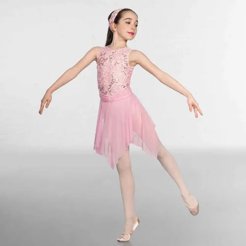 Flower pattern lyrical dress - pink