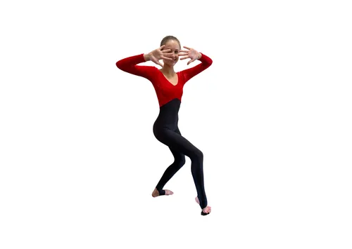 Half velvet catsuits - Black & Red