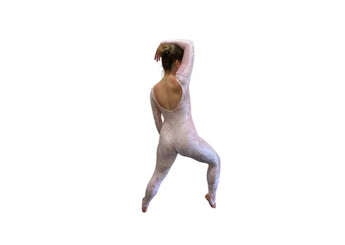 Velvet catsuit long sleeve Baby Pink