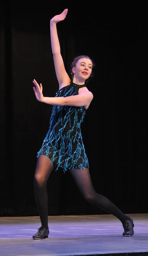 Turquoise black sequin dress with leotard inside