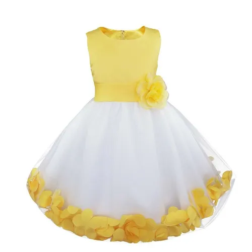 Flower girl petal dress - Yellow