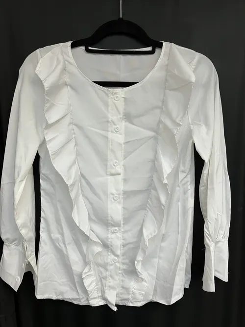 Cream/White blouse will frill front