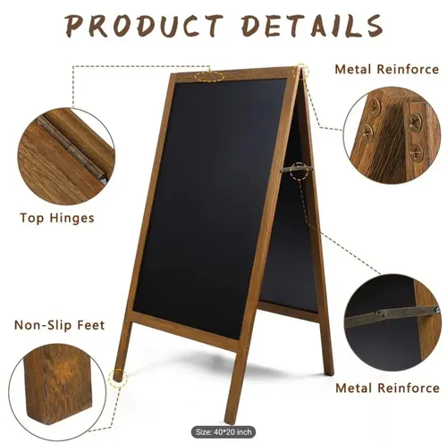 Double Sided Vintage Wooden A Frame Chalkboard Sign