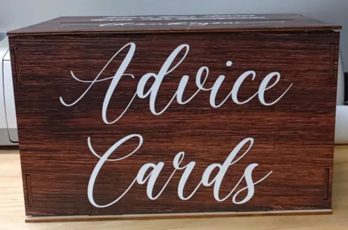 Advice Cards - Rustic Wood Box