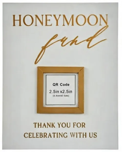 Honeymoon Fund QR Code Sign