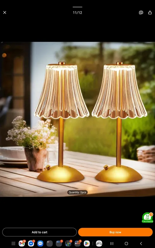  Crystal Cordless Table Lamps-Rechargeable Golden Vintage LED Lamp With USB Port, 3 Color LED Small Portable Touch Lamp
