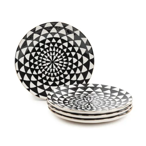 Thyme & Table Black and White Medallion Stoneware Dinner Plate