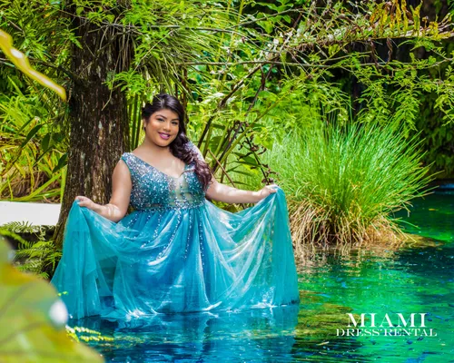 Blue Grey Jewel Water Dress