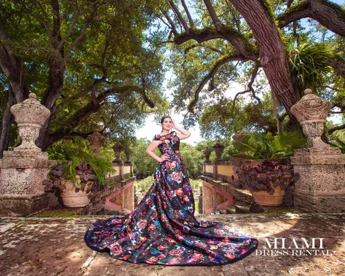 Black With Colorful Flowers Dress