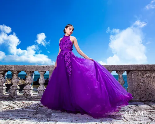 Purple Flower Lace Water Dress