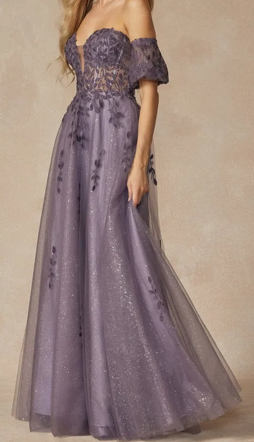 Strapless A-line Purple Dress
