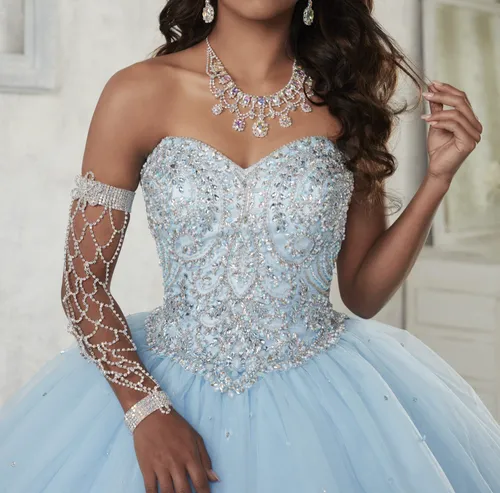 Quinceañera Crystal Blue Dress