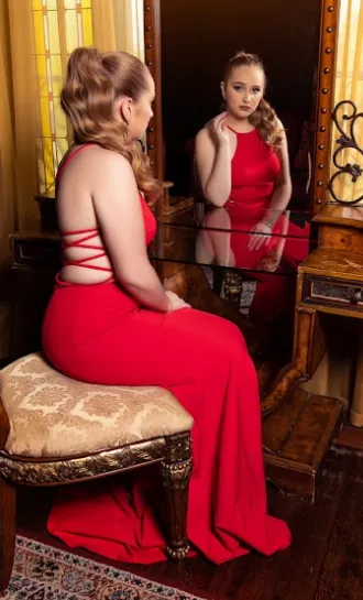 Red Halter Glam Dress