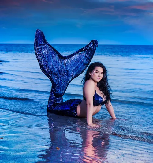 Sequins Blue Mermaid Tail