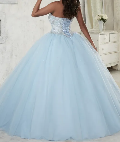Quinceañera Crystal Blue Dress