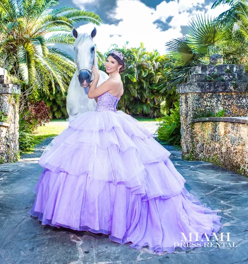 Quinceañera Purple Dress with Ruffles