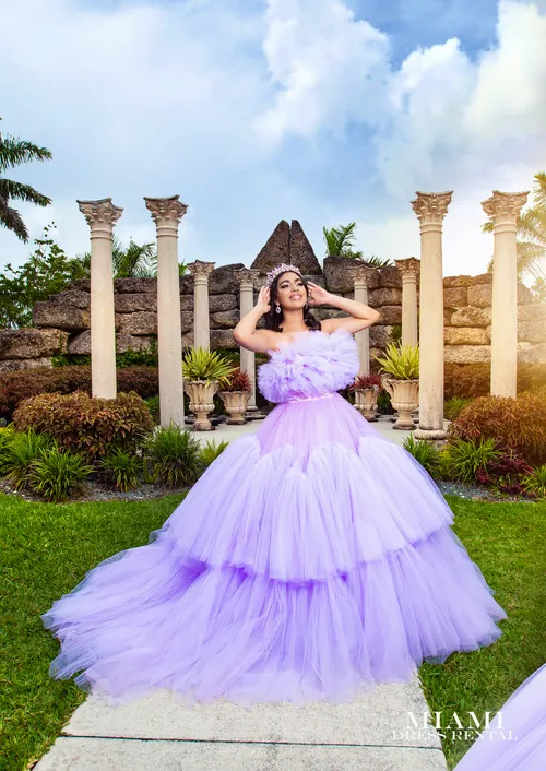 Editorial Purple Puffy Dress