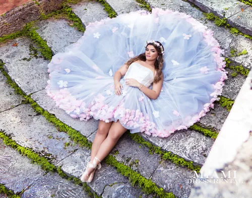 White and Grey High-Low Dress