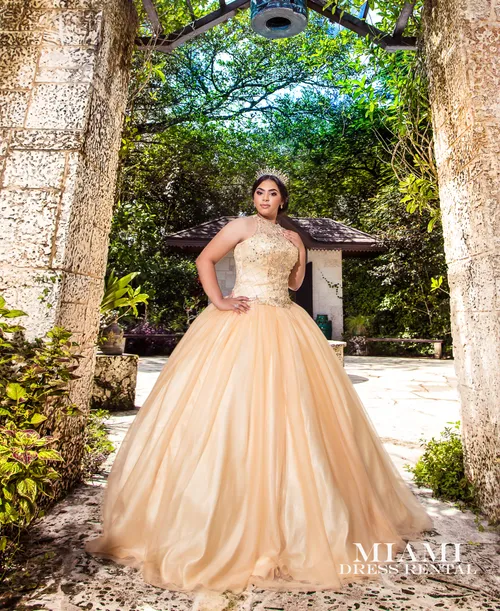 Quinceañera Champagne Dress. 