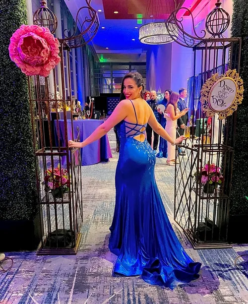 Royal Blue Metallic Glam Dress