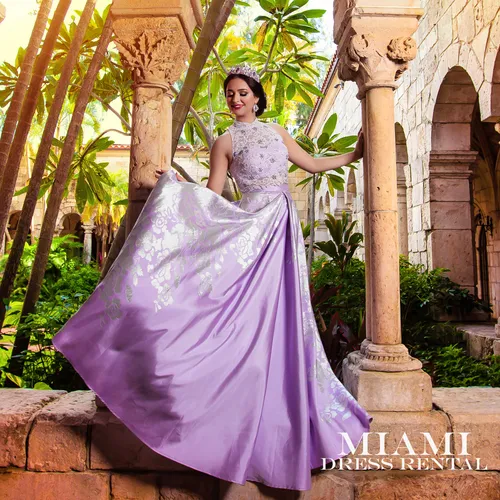 Lilac and Grey 2 Piece Glam Dress