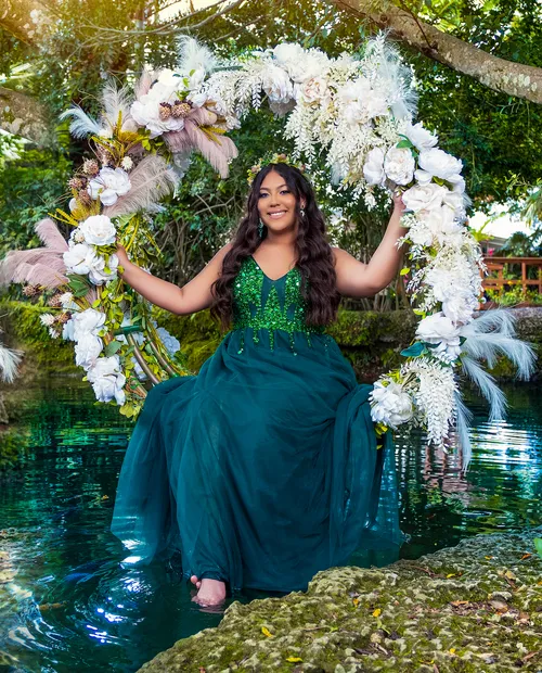 Green Emerald  Water Dress