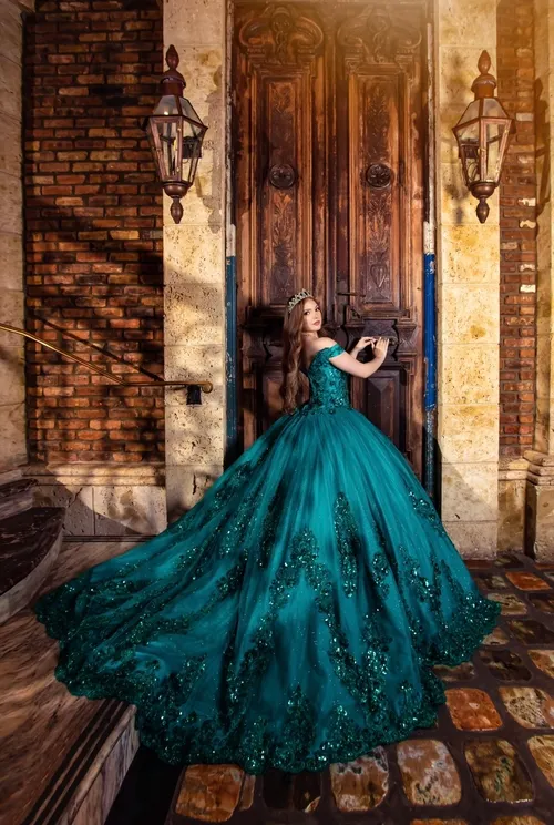Quinceanera Emerald Dress