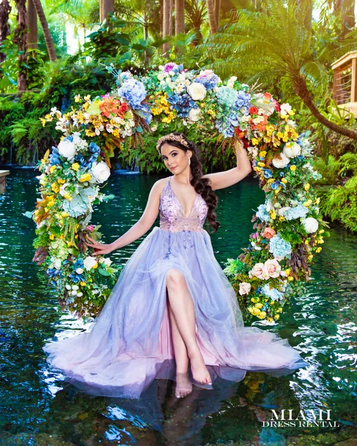 Blush and Purple Water Dress