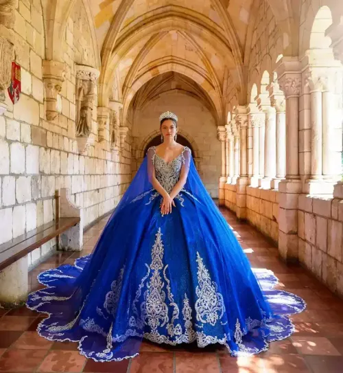 Sapphire/Silver Quinceanera Dress