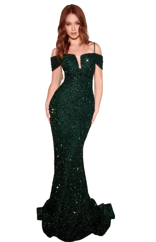  Emerald Sequin Glam Dress