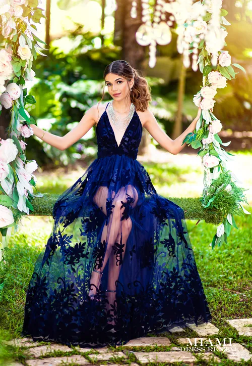 Navy Blue Simple Water Dress