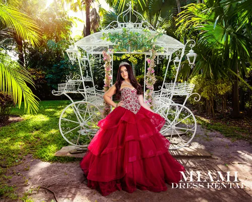 Quinceañera Dark Red Dress