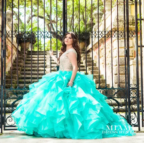 Quinceañera Aqua Dress. 