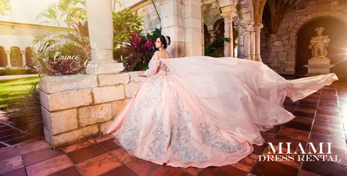 Quinceanera Peach Dress