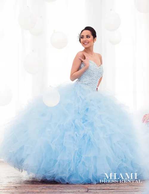 Quinceanera Light Blue Dress with Ruffles