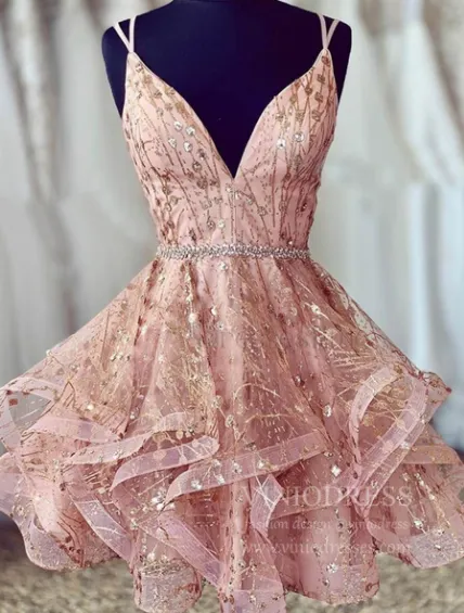 Short Rose Gold Princess Dress